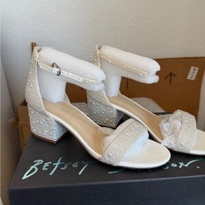 Betsey Johnson White Mari Heels
